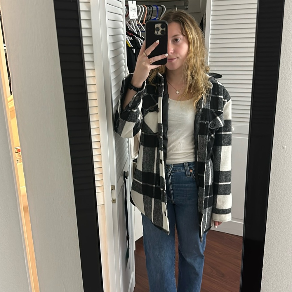 Black & White Flannel Jacket (XS)